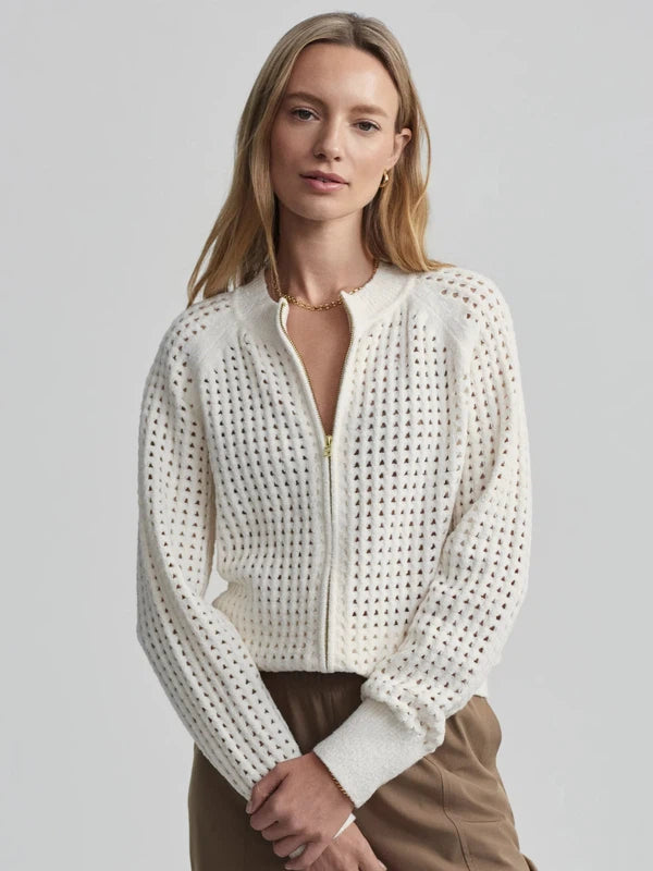 Varley Marta Boucle Knit Jacket - Coconut Milk