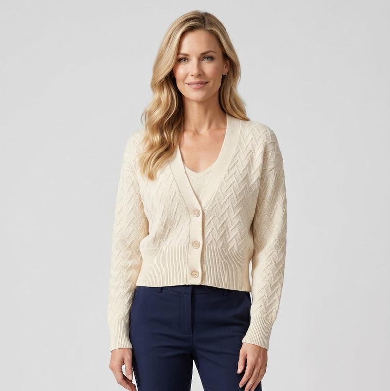 Micha Linen Knit Cardigan - Oatmeal