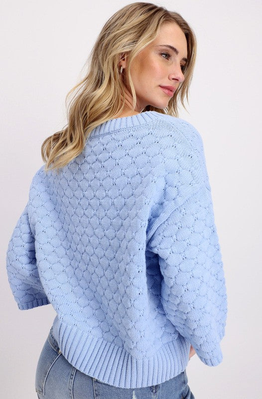 Monari 3/4 Sleeve Sweater - Blue