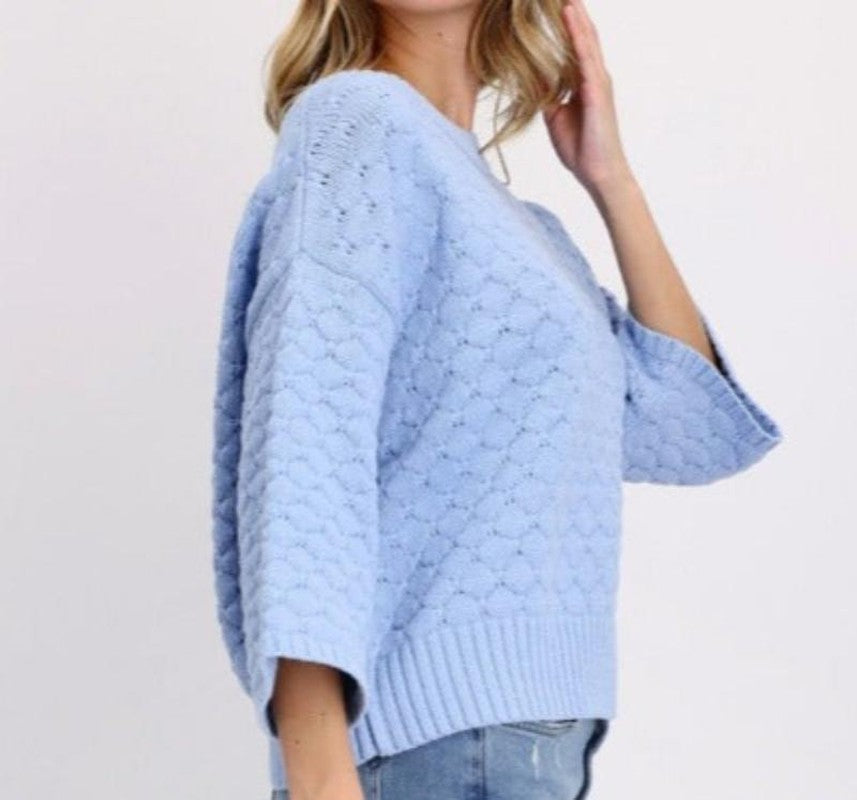 Monari 3/4 Sleeve Sweater - Blue