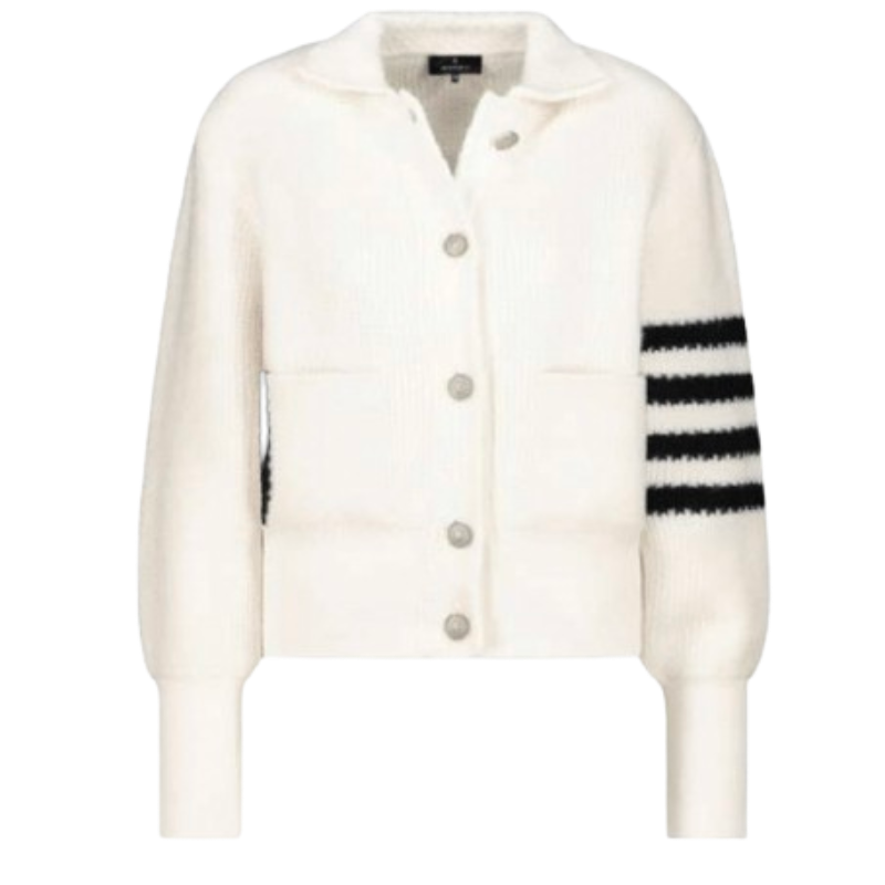 Monari Cardigan - White/Stripes