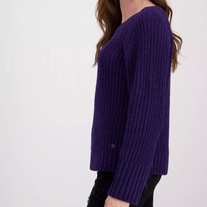 Monari Chenille Crewneck Sweater - Ink(purple)