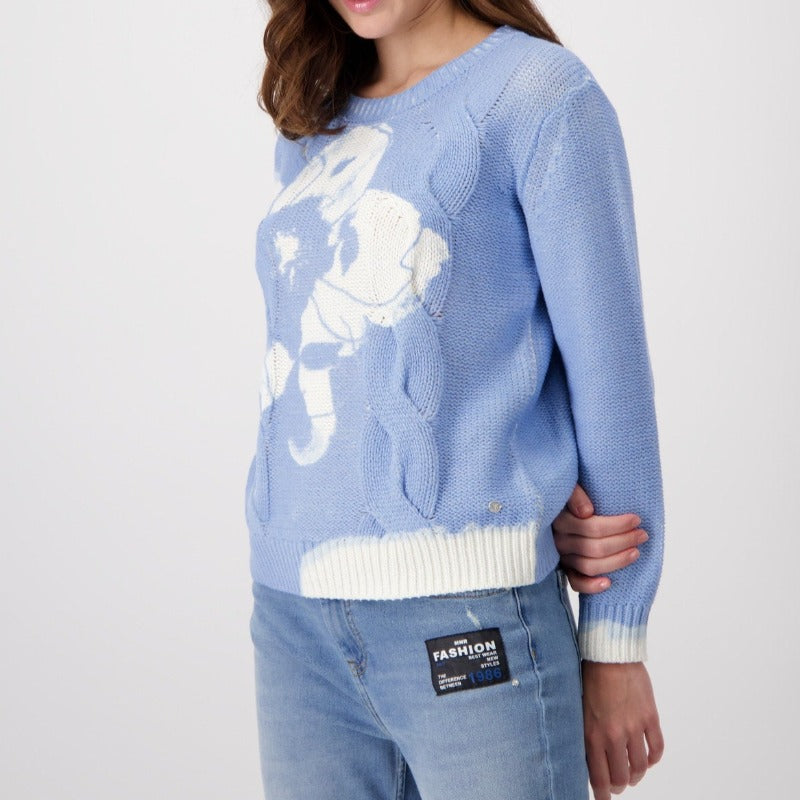 Monari Floral Sweater - Soleil Blue