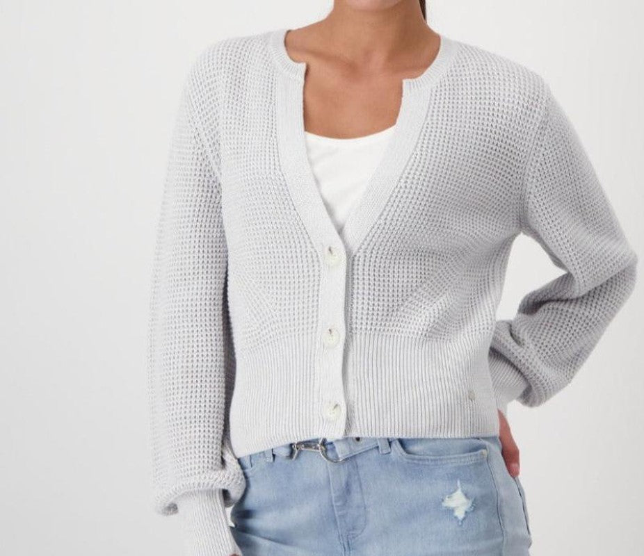 Monari Waffle Cardigan - Grey