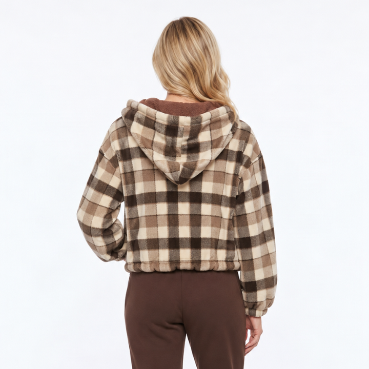 Mystree Faux Wool Jacket - Chocolate Plaid
