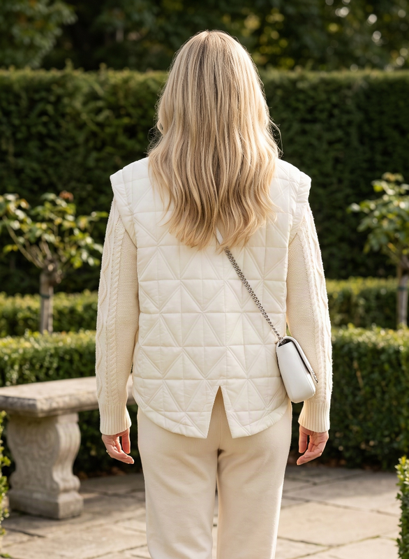 Mystree Mix Media Jacket - Ivory