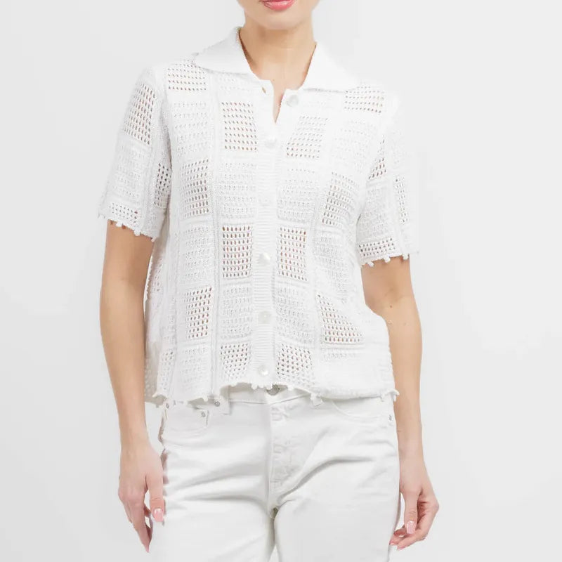 Autumn Cashmere Patchwork Shirt - White