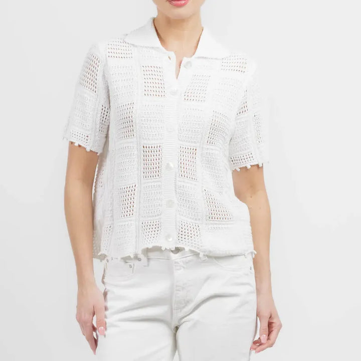 Autumn Cashmere Patchwork Shirt - White