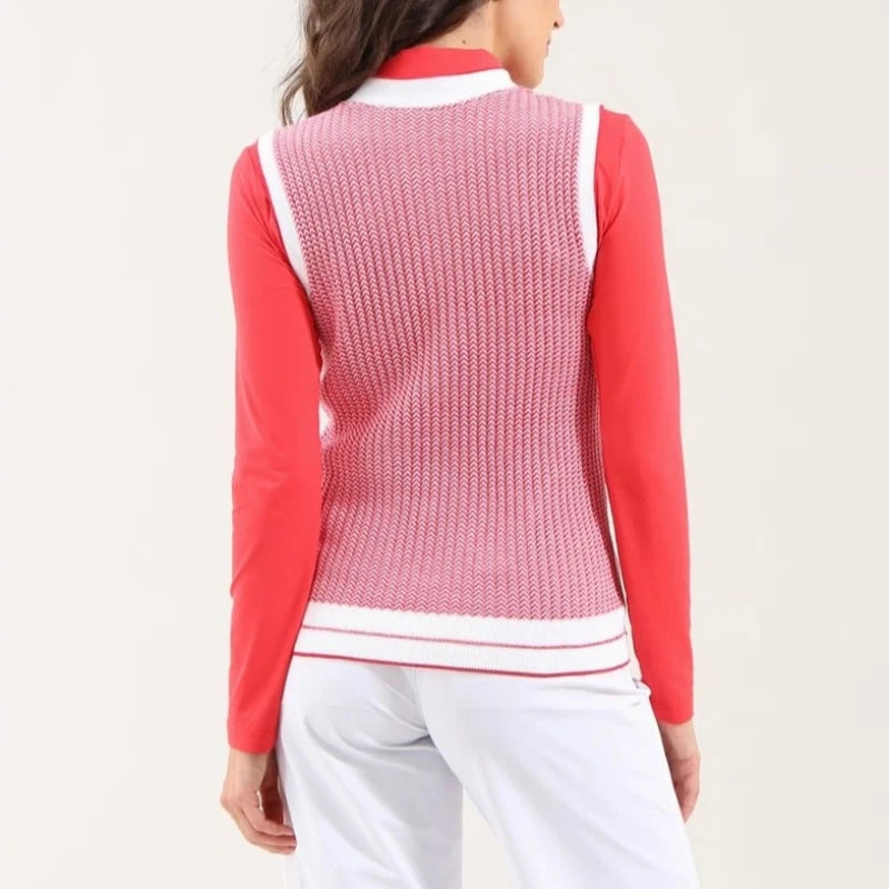 Chervò Nerissa Cotton Knit Vest - Red
