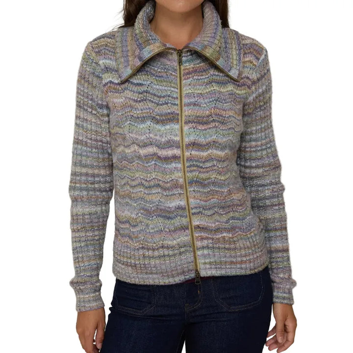 Autumn Cashmere Spacedye Basketweave Jacket - Vintage Blue