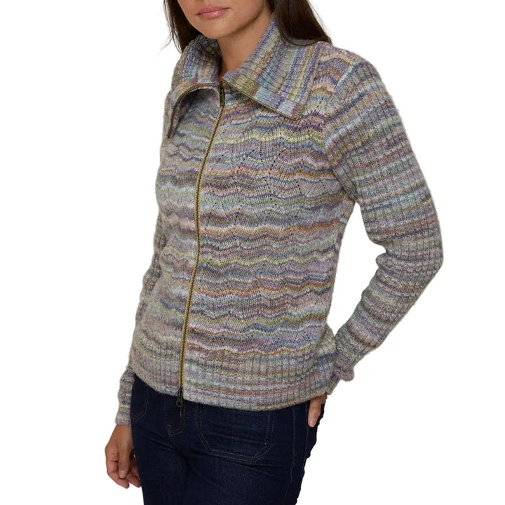 Autumn Cashmere Spacedye Basketweave Jacket - Vintage Blue