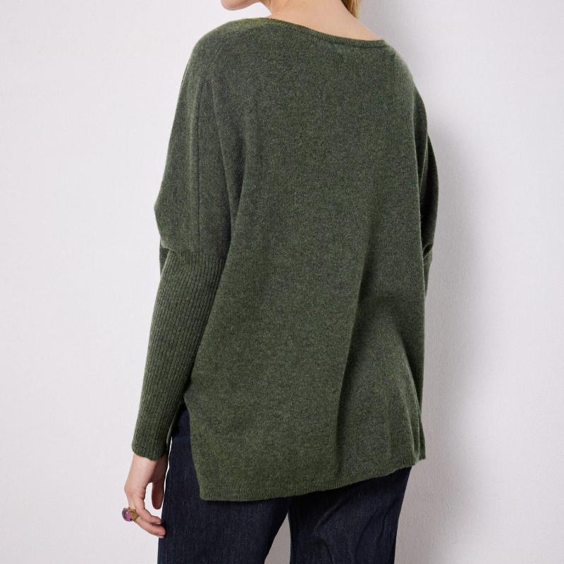 NOTSHY Heart Cashmere Sweater - Grey/Beige