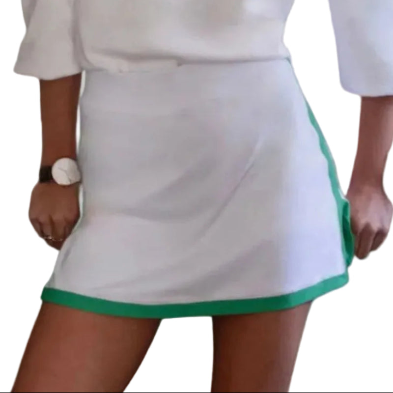Club & Court Stacy Skort (14") - White/Green