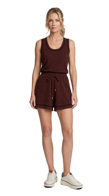 Varley Morden Pointelle Knit Shorts - Ironwood