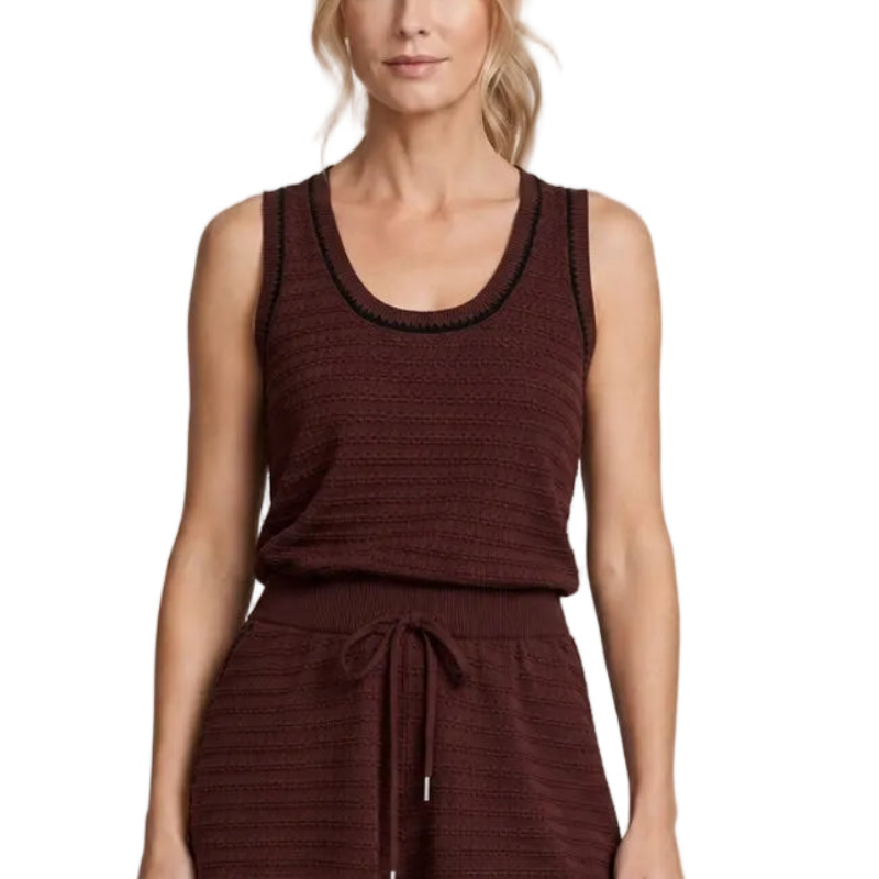 Varley Gideon Pointelle Knit Tank - Ironwood