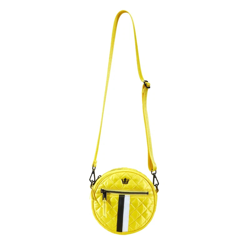 Oliver Thomas Round Bag - Citron/Black Stripe