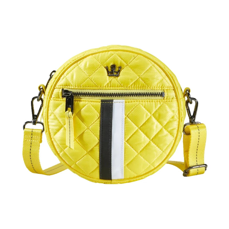 Oliver Thomas Round Bag - Citron/Black Stripe