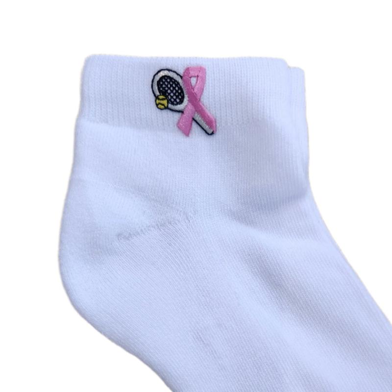 On the Tee Socks - Racquet/Pink Ribbon