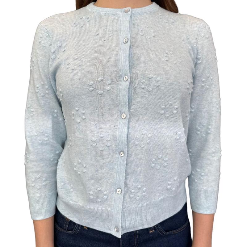 Autumn Cashmere Popcorn Cardigan - Ice Blue
