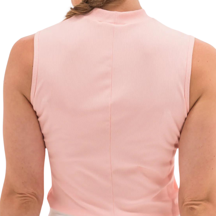 Foray Golf Mock Neck S/L Rib Top - Pink