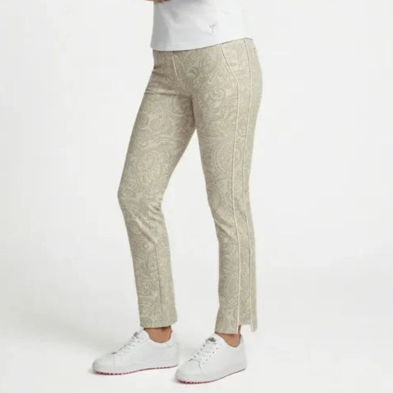 Golftini Ankle Pant - Turbo Chic (Khaki/White)