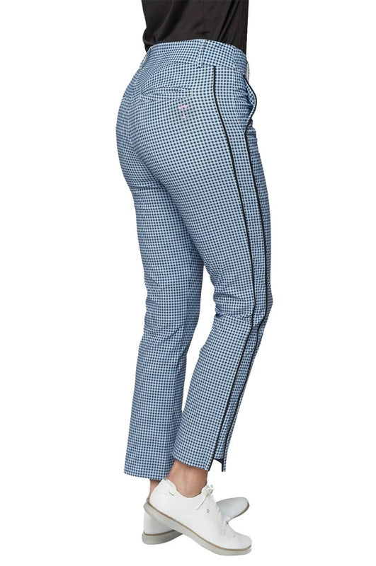 Golftini Ankle Pant - Coco/Blue Gingham