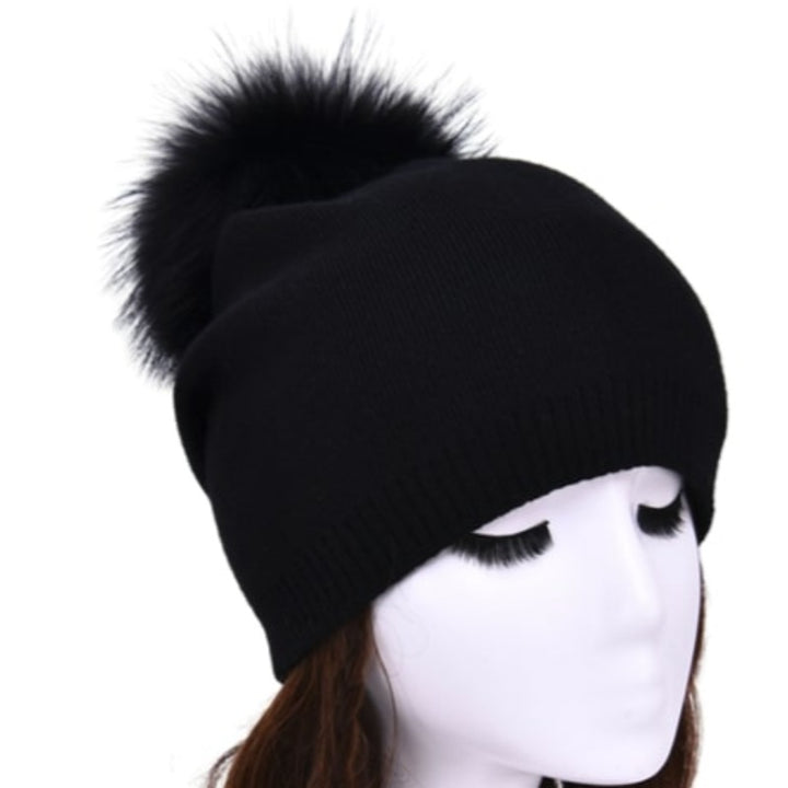 preneLOVE Evelyn Beanie (Real Fur) - Black