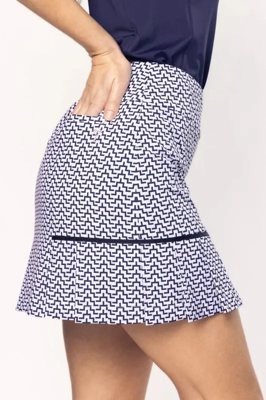 Golftini Fast Lane Performance Skort - Navy/White