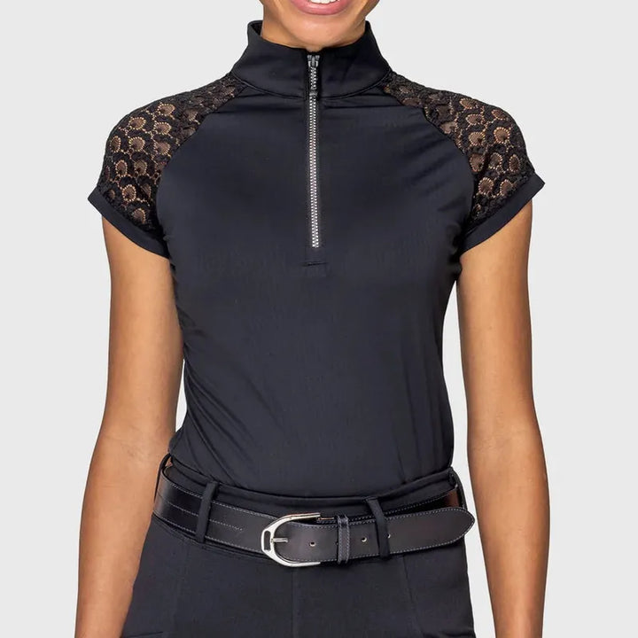 Kastel Lace S/S Top - Black