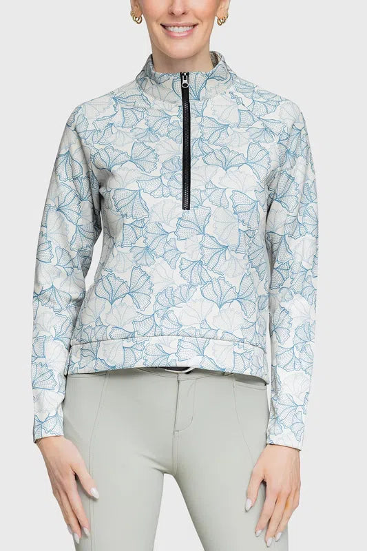 Kastel Scuba L/S Mock - Blue Poppies