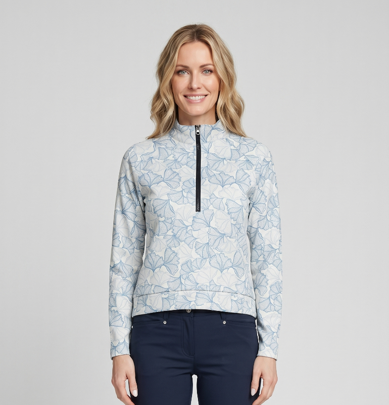 Kastel Scuba L/S Mock - Blue Poppies