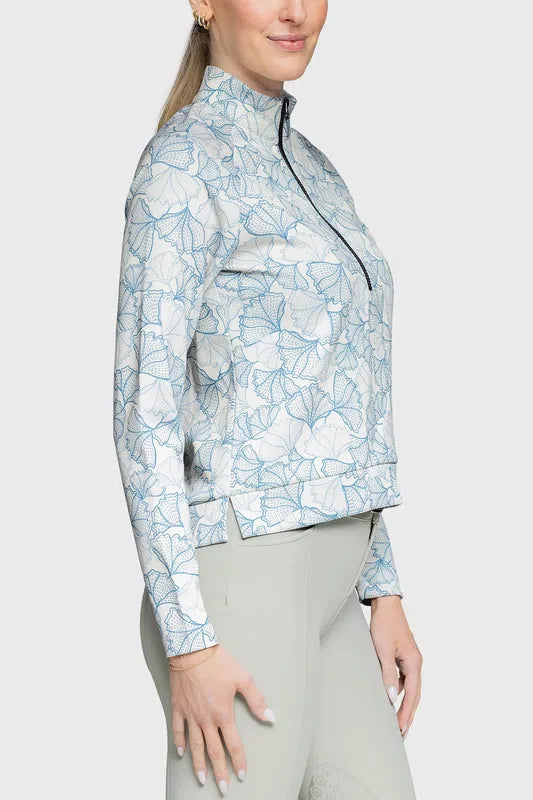Kastel Scuba L/S Mock - Blue Poppies