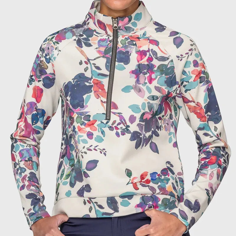 Kastel Amethyst Watercolour Scuba Pullover - Floral