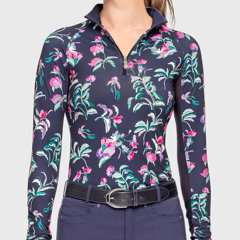 Kastel Garden Blooms L/S Top - Navy Floral