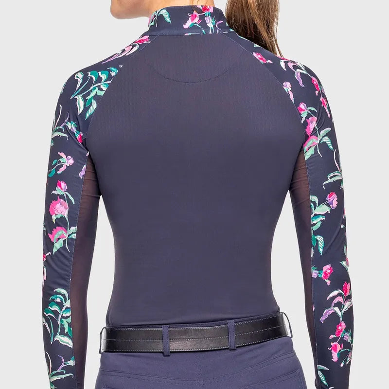 Kastel Garden Blooms L/S Top - Navy/Floral Sleeve