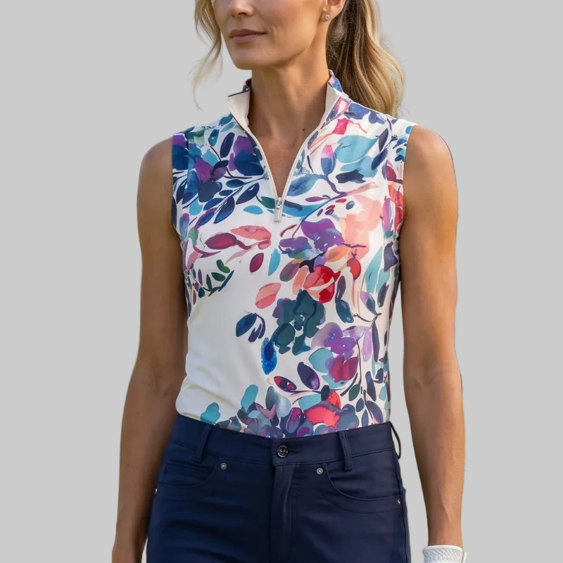 Kastel Amethyst Watercolour Shirred Back Top - Floral