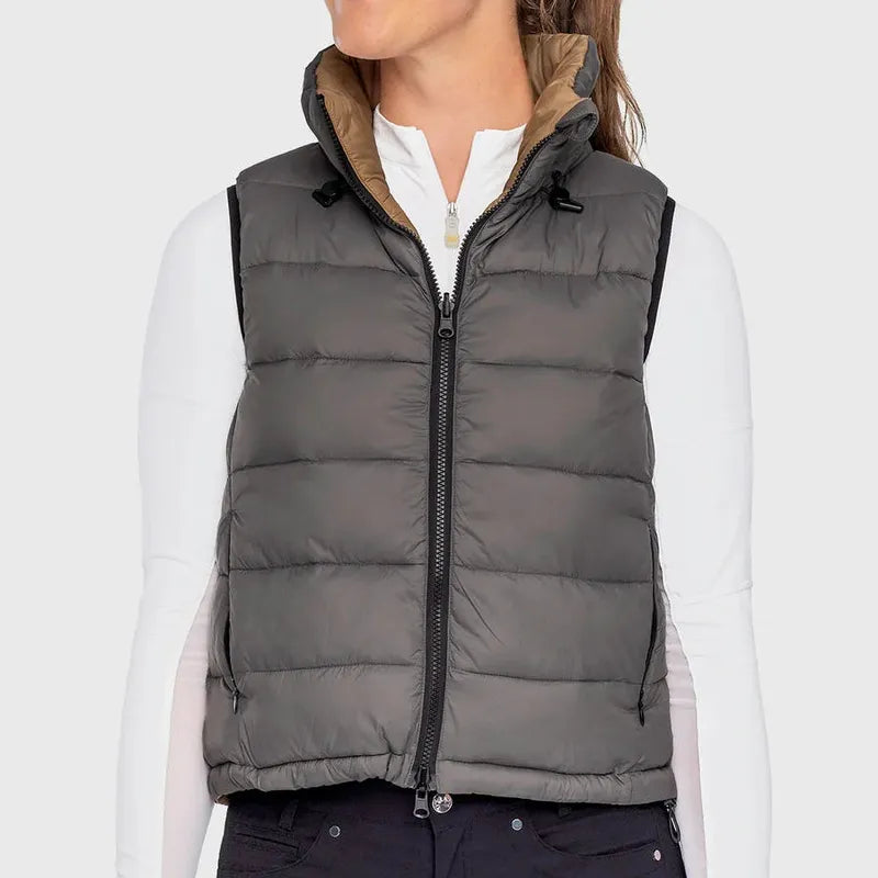 Kastel Reversible Vest - Charcoal/Camel