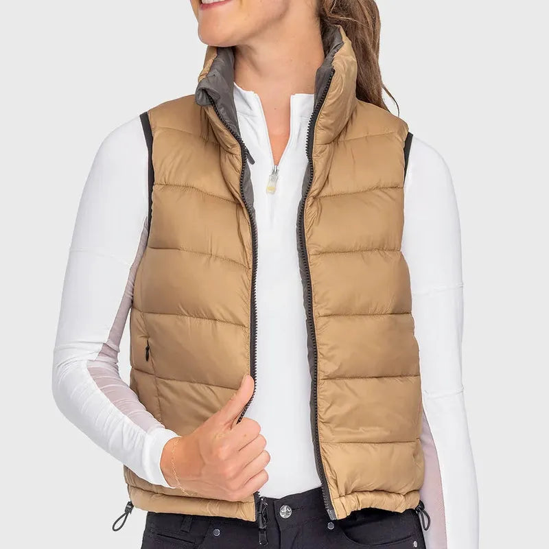 Kastel Reversible Vest - Charcoal/Camel