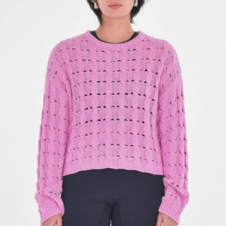 Paper Label Ella Cable Sweater - Pink