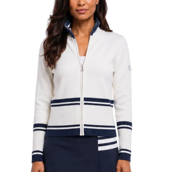 PAR69 Bernou Knit Cardigan - White/Navy
