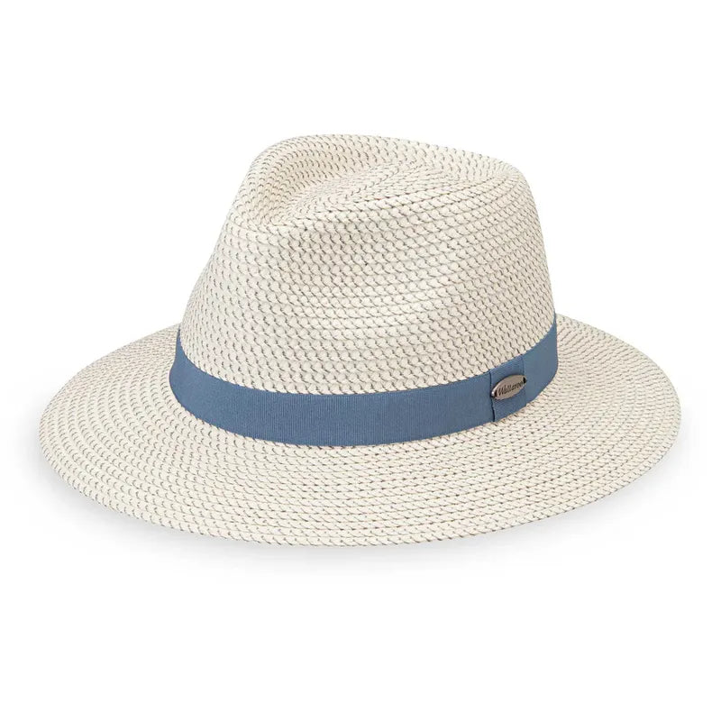 Wallaroo Petite Charlie Fedora - Ivory/Blue