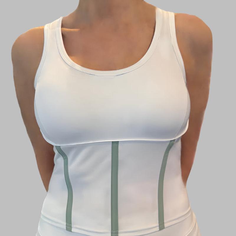 InPhorm Mai Tank - White/Veridian