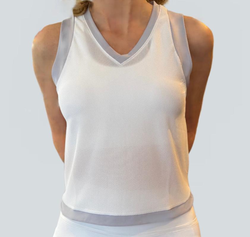 InPhorm Baila V-Neck Tank - White/Cosmic