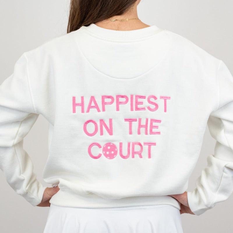 CourtLife Pickleball Happiest On The Court Sweatshirt