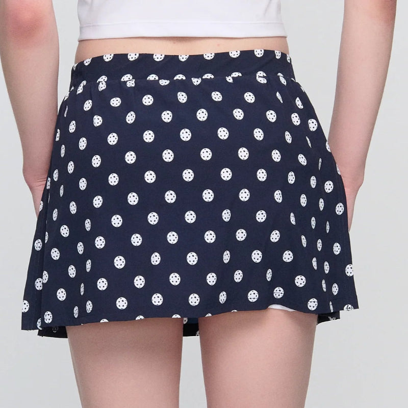 Pickletini Carti Slit Skort - Navy Pickle-Dot Print