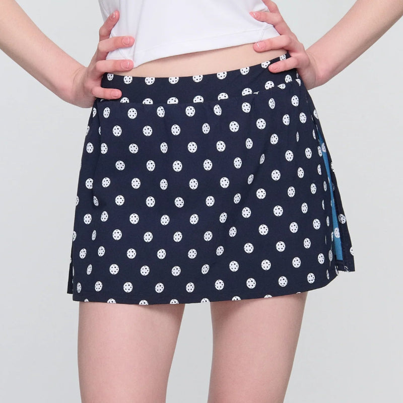 Pickletini Carti Slit Skort - Navy Pickle-Dot Print