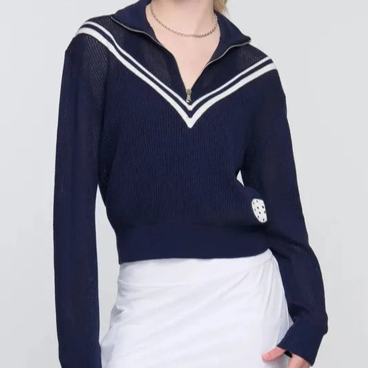 Pickletini Karla Sweater - Navy/White