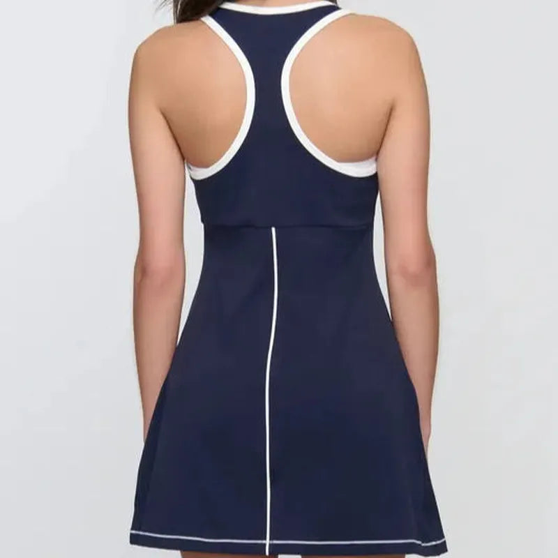 Pickletini Lisa Racerback Dress - Navy/White