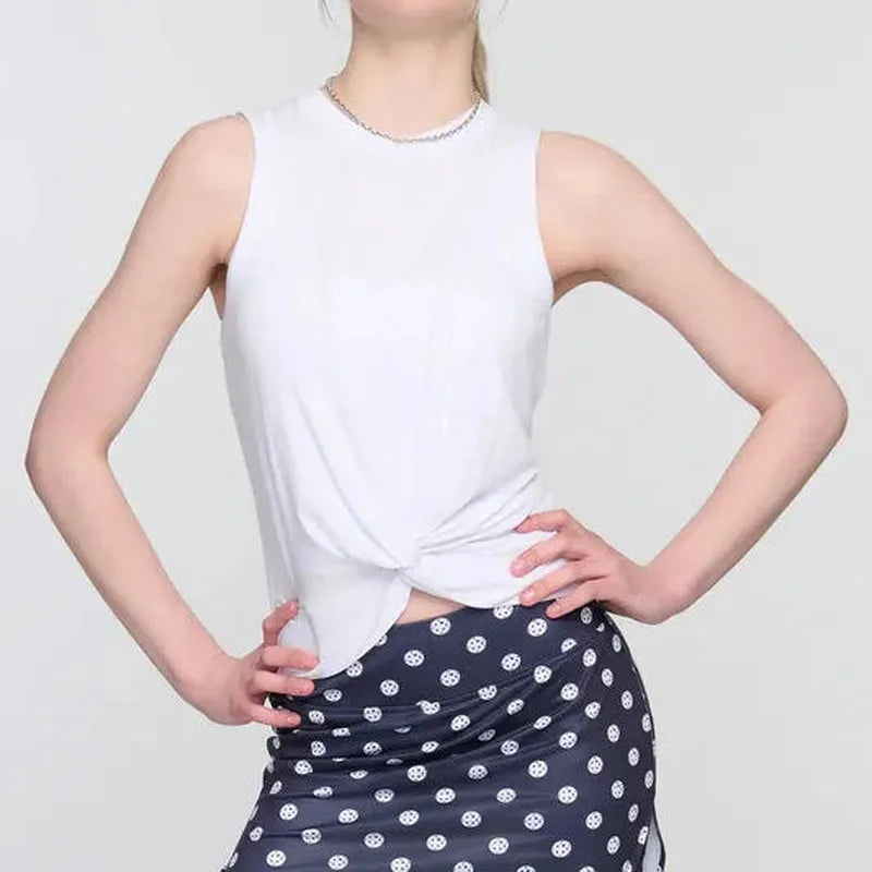 Pickletini Shay Twist Front Top - White