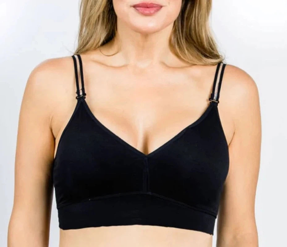 strap-its Black Plus Size Basic Convertible Bra - Black Flower Straps